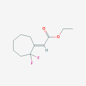 molecular formula C11H16F2O2 B2644674 Ethyl (2E)-2-(2,2-difluorocycloheptylidene)acetate CAS No. 2253644-38-9