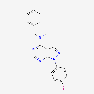 molecular formula C20H18FN5 B2644678 N-benzyl-N-ethyl-1-(4-fluorophenyl)-1H-pyrazolo[3,4-d]pyrimidin-4-amine CAS No. 890882-12-9