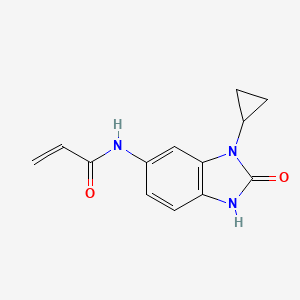 molecular formula C13H13N3O2 B2644695 N-(3-Cyclopropyl-2-oxo-1H-benzimidazol-5-yl)prop-2-enamide CAS No. 2305568-11-8