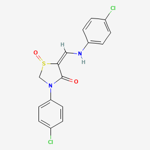 5-[(4-Chloroanilino)methylene]-3-(4-chlorophenyl)-4-oxo-1,3-thiazolan-1-ium-1-olate