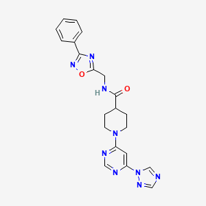 1-(6-(1H-1,2,4-triazol-1-yl)pyrimidin-4-yl)-N-((3-phenyl-1,2,4-oxadiazol-5-yl)methyl)piperidine-4-carboxamide