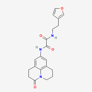 molecular formula C20H21N3O4 B2644723 N-[2-(furan-3-yl)ethyl]-N'-{2-oxo-1-azatricyclo[7.3.1.0^{5,13}]trideca-5,7,9(13)-trien-7-yl}ethanediamide CAS No. 1428355-35-4