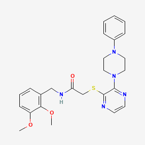 molecular formula C25H29N5O3S B2644761 N-[(2,3-dimethoxyphenyl)methyl]-2-{[3-(4-phenylpiperazin-1-yl)pyrazin-2-yl]sulfanyl}acetamide CAS No. 1031955-04-0