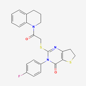 2-((2-(3,4-dihydroquinolin-1(2H)-yl)-2-oxoethyl)thio)-3-(4-fluorophenyl)-6,7-dihydrothieno[3,2-d]pyrimidin-4(3H)-one