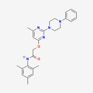 2-{[6-methyl-2-(4-phenylpiperazin-1-yl)pyrimidin-4-yl]oxy}-N-(2,4,6-trimethylphenyl)acetamide