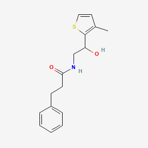 molecular formula C16H19NO2S B2644772 N-[2-hydroxy-2-(3-methylthiophen-2-yl)ethyl]-3-phenylpropanamide CAS No. 1351623-44-3