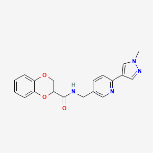 N-((6-(1-methyl-1H-pyrazol-4-yl)pyridin-3-yl)methyl)-2,3-dihydrobenzo[b][1,4]dioxine-2-carboxamide