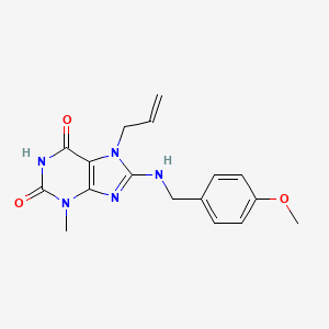 molecular formula C17H19N5O3 B2644798 8-[(4-Methoxyphenyl)methylamino]-3-methyl-7-prop-2-enylpurine-2,6-dione CAS No. 672935-22-7