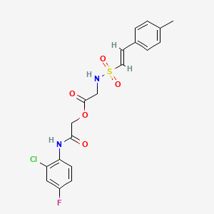 [2-(2-chloro-4-fluoroanilino)-2-oxoethyl] 2-[[(E)-2-(4-methylphenyl)ethenyl]sulfonylamino]acetate