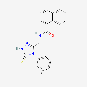 molecular formula C21H18N4OS B2644805 N-{[4-(3-methylphenyl)-5-sulfanylidene-4,5-dihydro-1H-1,2,4-triazol-3-yl]methyl}naphthalene-1-carboxamide CAS No. 391887-85-7