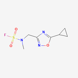 molecular formula C7H10FN3O3S B2644854 N-[(5-Cyclopropyl-1,2,4-oxadiazol-3-yl)methyl]-N-methylsulfamoyl fluoride CAS No. 2411264-80-5