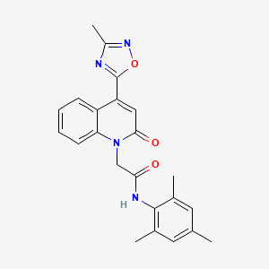 molecular formula C23H22N4O3 B2644860 2-[4-(3-methyl-1,2,4-oxadiazol-5-yl)-2-oxo-1,2-dihydroquinolin-1-yl]-N-(2,4,6-trimethylphenyl)acetamide CAS No. 1251696-67-9