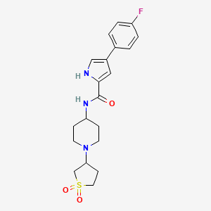 molecular formula C20H24FN3O3S B2644864 N-(1-(1,1-dioxidotetrahydrothiophen-3-yl)piperidin-4-yl)-4-(4-fluorophenyl)-1H-pyrrole-2-carboxamide CAS No. 2034307-90-7