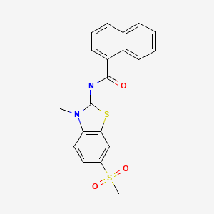 molecular formula C20H16N2O3S2 B2644872 N-[(2E)-6-methanesulfonyl-3-methyl-2,3-dihydro-1,3-benzothiazol-2-ylidene]naphthalene-1-carboxamide CAS No. 683237-73-2
