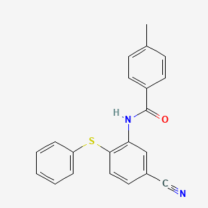 molecular formula C21H16N2OS B2644882 N-[5-cyano-2-(phenylsulfanyl)phenyl]-4-methylbenzenecarboxamide CAS No. 337923-97-4