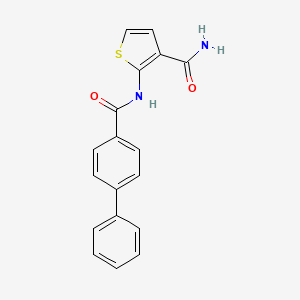 molecular formula C18H14N2O2S B2644884 2-{[1,1'-biphenyl]-4-amido}thiophene-3-carboxamide CAS No. 864940-56-7