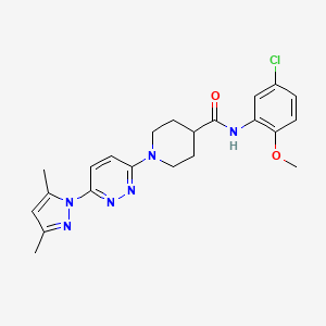 molecular formula C22H25ClN6O2 B2644886 N-(5-chloro-2-methoxyphenyl)-1-(6-(3,5-dimethyl-1H-pyrazol-1-yl)pyridazin-3-yl)piperidine-4-carboxamide CAS No. 1351604-80-2