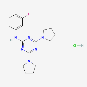 N-(3-fluorophenyl)-4,6-di(pyrrolidin-1-yl)-1,3,5-triazin-2-amine hydrochloride