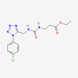 molecular formula C14H17ClN6O3 B2644899 ethyl 3-(3-((1-(4-chlorophenyl)-1H-tetrazol-5-yl)methyl)ureido)propanoate CAS No. 941964-99-4