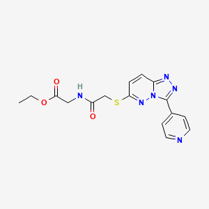 Ethyl 2-[[2-[(3-pyridin-4-yl-[1,2,4]triazolo[4,3-b]pyridazin-6-yl)sulfanyl]acetyl]amino]acetate