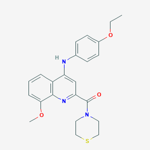 (4-((4-Ethoxyphenyl)amino)-8-methoxyquinolin-2-yl)(thiomorpholino)methanone
