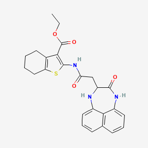 Ethyl 2-{[(3-oxo-1,2,3,4-tetrahydronaphtho[1,8-ef][1,4]diazepin-2-yl)acetyl]amino}-4,5,6,7-tetrahydro-1-benzothiophene-3-carboxylate