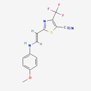 2-[2-(4-Methoxyanilino)vinyl]-4-(trifluoromethyl)-1,3-thiazole-5-carbonitrile