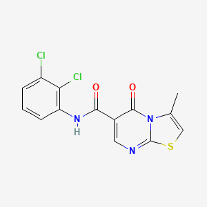 molecular formula C14H9Cl2N3O2S B2644936 N-(2,3-dichlorophenyl)-3-methyl-5-oxo-5H-[1,3]thiazolo[3,2-a]pyrimidine-6-carboxamide CAS No. 851945-46-5