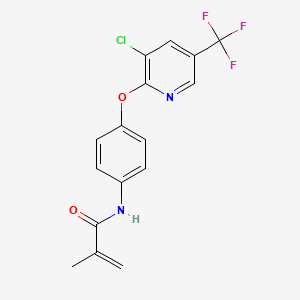 molecular formula C16H12ClF3N2O2 B2644954 N-(4-{[3-chloro-5-(trifluoromethyl)-2-pyridinyl]oxy}phenyl)-2-methylacrylamide CAS No. 341965-98-8
