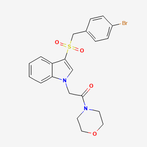 molecular formula C21H21BrN2O4S B2644965 2-(3-((4-bromobenzyl)sulfonyl)-1H-indol-1-yl)-1-morpholinoethanone CAS No. 894013-18-4