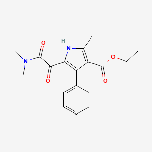 molecular formula C18H20N2O4 B2644968 ethyl 5-(2-(dimethylamino)-2-oxoacetyl)-2-methyl-4-phenyl-1H-pyrrole-3-carboxylate CAS No. 1001763-06-9