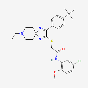 2-((3-(4-(tert-butyl)phenyl)-8-ethyl-1,4,8-triazaspiro[4.5]deca-1,3-dien-2-yl)thio)-N-(5-chloro-2-methoxyphenyl)acetamide