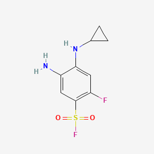 molecular formula C9H10F2N2O2S B2644981 5-Amino-4-(cyclopropylamino)-2-fluorobenzene-1-sulfonyl fluoride CAS No. 1955523-78-0