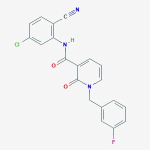 molecular formula C20H13ClFN3O2 B2644983 N-(5-chloro-2-cyanophenyl)-1-(3-fluorobenzyl)-2-oxo-1,2-dihydropyridine-3-carboxamide CAS No. 946245-20-1