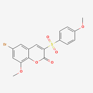 molecular formula C17H13BrO6S B2644984 6-bromo-8-methoxy-3-((4-methoxyphenyl)sulfonyl)-2H-chromen-2-one CAS No. 904432-68-4