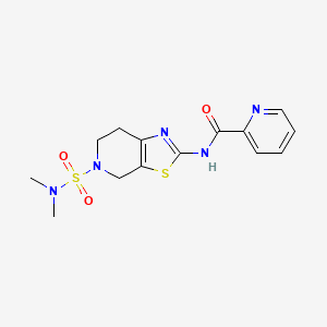 molecular formula C14H17N5O3S2 B2644985 N-(5-(N,N-dimethylsulfamoyl)-4,5,6,7-tetrahydrothiazolo[5,4-c]pyridin-2-yl)picolinamide CAS No. 1421491-70-4
