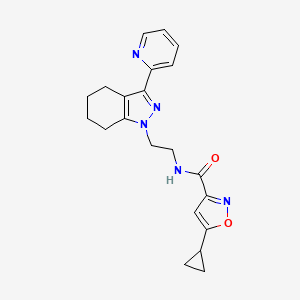 B2644992 5-cyclopropyl-N-(2-(3-(pyridin-2-yl)-4,5,6,7-tetrahydro-1H-indazol-1-yl)ethyl)isoxazole-3-carboxamide CAS No. 1797293-76-5