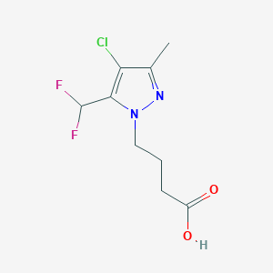 4-[4-Chloro-5-(difluoromethyl)-3-methylpyrazol-1-yl]butanoic acid