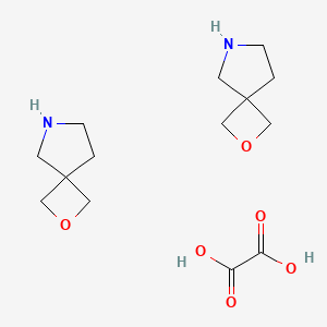 molecular formula C14H24N2O6 B2645032 2-Oxa-6-azaspiro[3.4]octane hemioxalate CAS No. 1408075-00-2; 1523570-96-8
