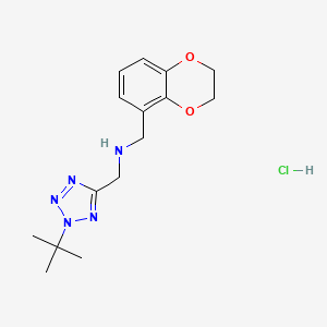 molecular formula C15H22ClN5O2 B2645037 N-[(2-Tert-butyltetrazol-5-yl)methyl]-1-(2,3-dihydro-1,4-benzodioxin-5-yl)methanamine;hydrochloride CAS No. 2445791-86-4