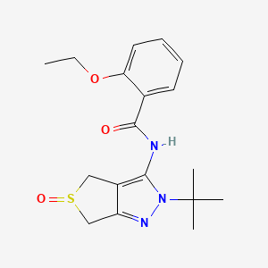 molecular formula C18H23N3O3S B2645118 N-{2-tert-butyl-5-oxo-2H,4H,6H-5lambda4-thieno[3,4-c]pyrazol-3-yl}-2-ethoxybenzamide CAS No. 1007476-29-0