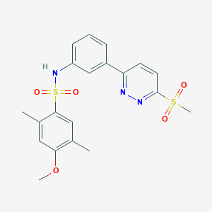 molecular formula C20H21N3O5S2 B2645159 N-[3-(6-methanesulfonylpyridazin-3-yl)phenyl]-4-methoxy-2,5-dimethylbenzene-1-sulfonamide CAS No. 950319-81-0