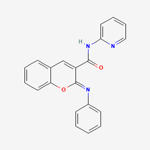 B2645165 (2Z)-2-(phenylimino)-N-(pyridin-2-yl)-2H-chromene-3-carboxamide CAS No. 1941191-23-6
