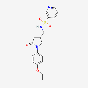 molecular formula C18H21N3O4S B2645199 N-((1-(4-ethoxyphenyl)-5-oxopyrrolidin-3-yl)methyl)pyridine-3-sulfonamide CAS No. 954605-18-6