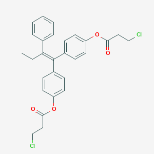 molecular formula C28H26Cl2O4 B026452 1,1-Bis(4-(3-chloropropionyloxyphenyl))-2-phenylbut-1-ene CAS No. 110008-58-7