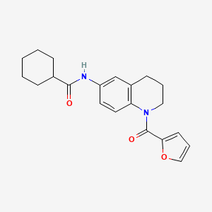 molecular formula C21H24N2O3 B2645214 N-[1-(furan-2-carbonyl)-1,2,3,4-tetrahydroquinolin-6-yl]cyclohexanecarboxamide CAS No. 941915-56-6