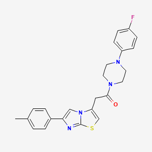 molecular formula C24H23FN4OS B2645215 1-(4-(4-Fluorophenyl)piperazin-1-yl)-2-(6-(p-tolyl)imidazo[2,1-b]thiazol-3-yl)ethanone CAS No. 897462-91-8