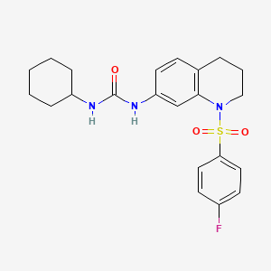 1-Cyclohexyl-3-(1-((4-fluorophenyl)sulfonyl)-1,2,3,4-tetrahydroquinolin-7-yl)urea