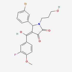 5-(3-bromophenyl)-4-(3-fluoro-4-methoxybenzoyl)-3-hydroxy-1-(3-hydroxypropyl)-2,5-dihydro-1H-pyrrol-2-one