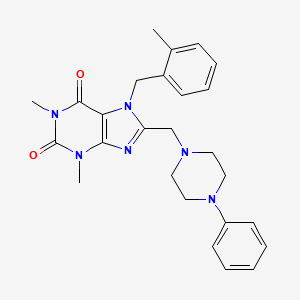 1,3-Dimethyl-7-[(2-methylphenyl)methyl]-8-[(4-phenylpiperazin-1-yl)methyl]purine-2,6-dione
